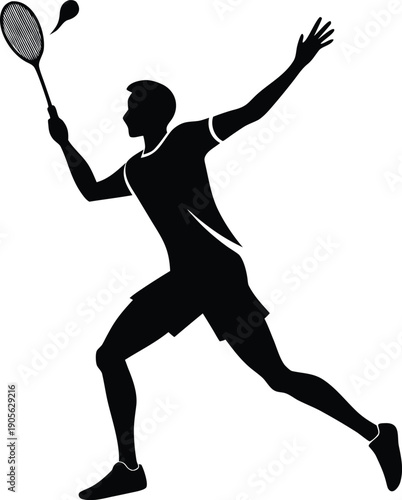 tennis player silhouette vector illustration
