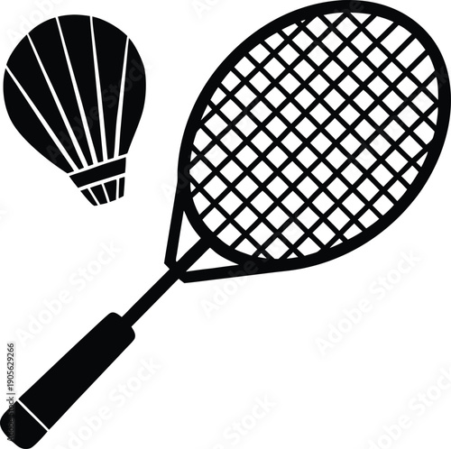 badminton racket isolated on white background