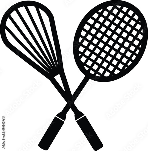 badminton racket isolated on white