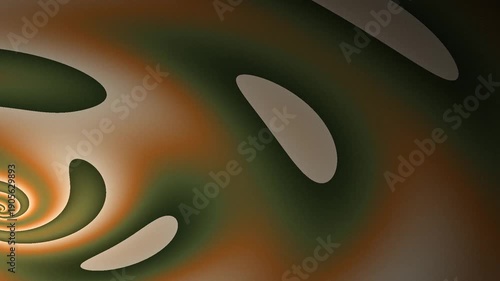 A vibrant swirling pattern in shades of green and orange, creating a dynamic visual flow
