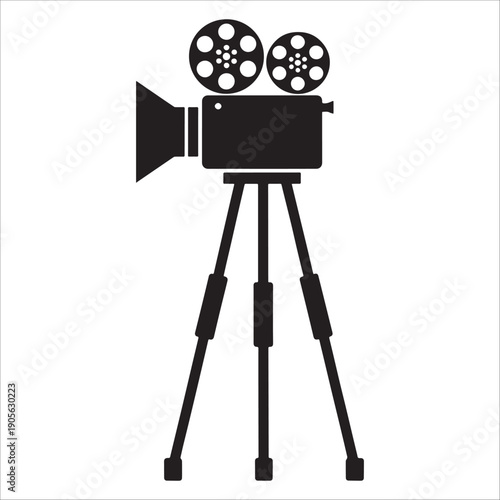 Vintage Film Camera Icon Silhouette
