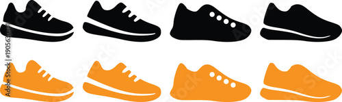 colorful shoes icon set 