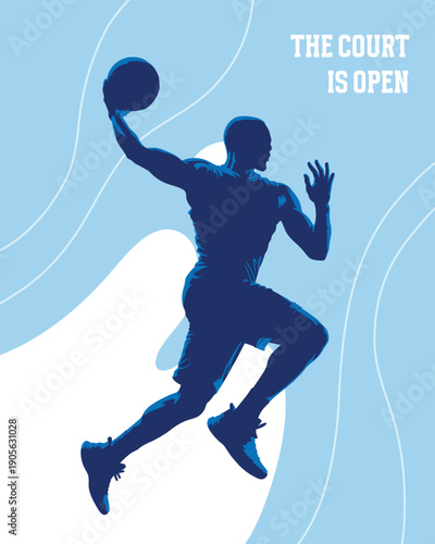 basketball jump shot silhouette player