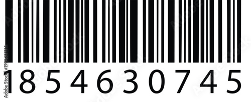 Barcode Label Icon – Black Linear Product Code Identification Vector