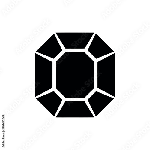 Black and white geometric shape with internal triangular segments internal triangles