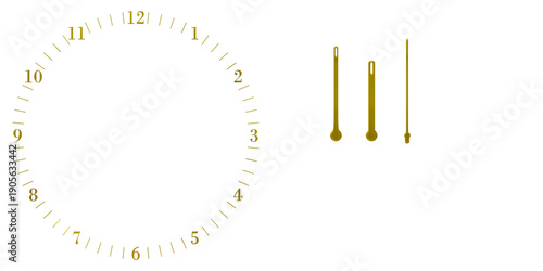Transparent Minimalist Gold 3D Wall Clock with Separated Hands	
