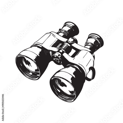 binoculars isolated on white