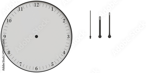 Simple White and Black 3D Wall Clock with Separated Hands