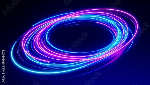 A fast-paced 3D loop featuring glowing neon lines that create a high-energy, futuristic feel.