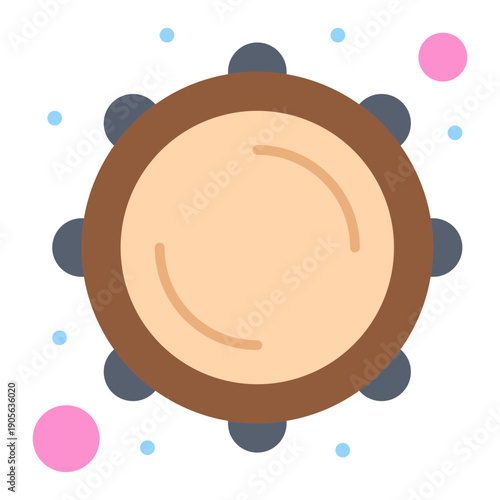 Tambourine in Music: A close-up shot of a classic tambourine, a versatile percussion instrument.  Perfect for projects about music, rhythm, or celebration.