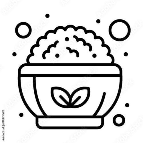 Healthy Nourishment: A minimalist depiction of a bowl brimming with a wholesome, nutritious meal, designed for clarity and impact