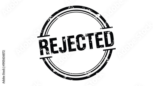 Stamp of Rejection: A bold REJECTED stamp conveys a message of refusal, setback, or disapproval. This powerful symbol can be used to represent negative outcomes, denial, or turning down.