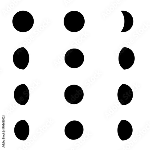 Moon Silhouette Icon Pack – Night and Space Vector Symbols