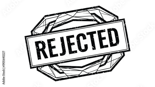 Rejected Stamp: A close-up shot of a boldly stamped REJECTED seal, emphasizing the concept of non-acceptance and disapproval, this image is perfect for conveying themes of refusal and failure. 