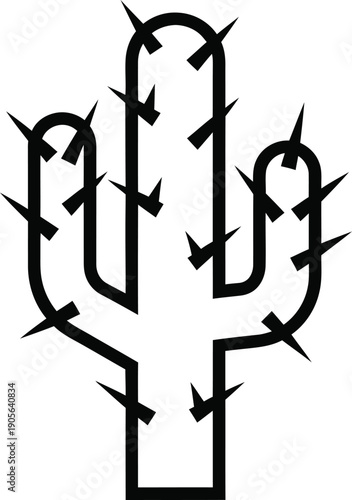 Cute Mexican Saguaro Cactus Vector Illustration Isolated on White Background for Desert Designs