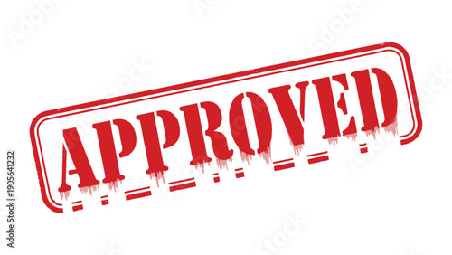 Approved Stamp: A bold red APPROVED stamp, conveying instant credibility and assurance, is the perfect visual cue for authenticity and acceptance. 