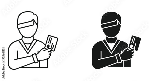 Business professionals checking health passports or digital IDs wearing face masks vector illustration isolated