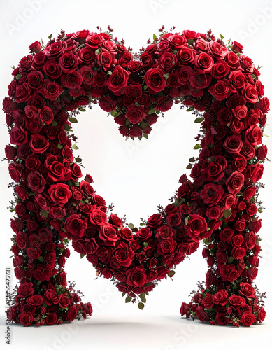 Romantic Red Rose Heart Flower Arch