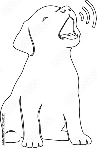 Puppy's Vocal Expression: A charming puppy, captured in a delightful illustration, joyfully vocalizes, embodying a world of sound with joyful spirit