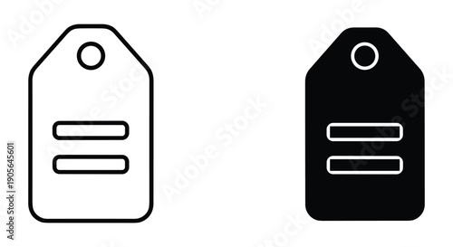 Black and White Price Tags with Labels and Holes for Hanging