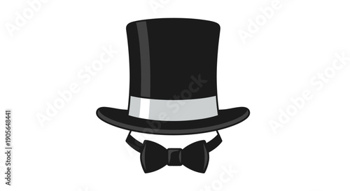 Top hat and bow tie, formal wear, and stylish accessories