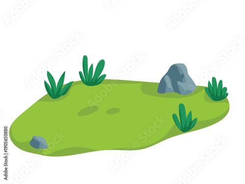 Lawn, sward and greensward with grass and stones