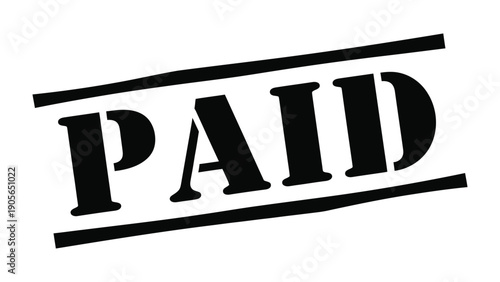 Payment Confirmation Stamp: A bold and official PAID stamp, signifying completion of a financial transaction, is prominently displayed.