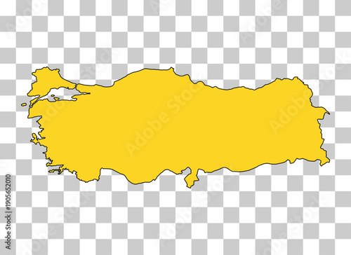 Turkey map symbol shape, travel web flat concept icon symbol vector illustration .