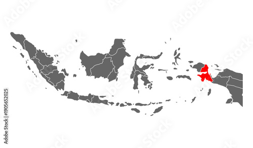 Indonesia detailed West Papua map shape, Flat web graphic concept icon symbol vector illustration .