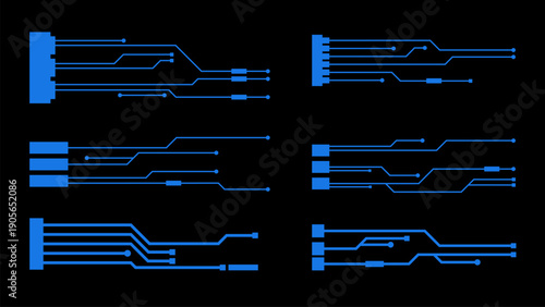 Cyberpunk Border Line Circuit Technology UI Design Collection
