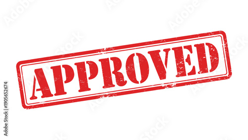 Approved Stamp: A bold red APPROVED stamp, conveying instant credibility and assurance in official documentation.