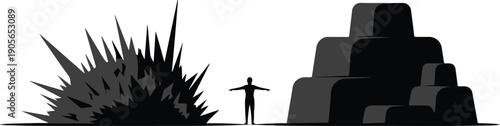 Business people silhouette, black vector, confident posture