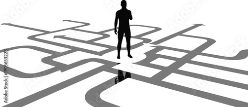 Business people silhouette, black vector, confident posture