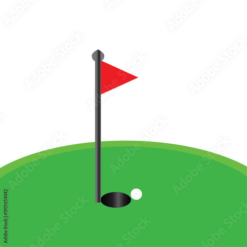 Golf course flag ball sport design
