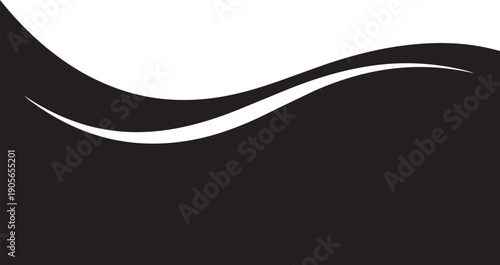 Black and white smooth wave section divider background