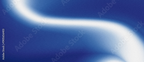 Canvas Print Grainy blue abstract background with white wavy curved line creating a sense of movement and fluidity in a visually appealing design element