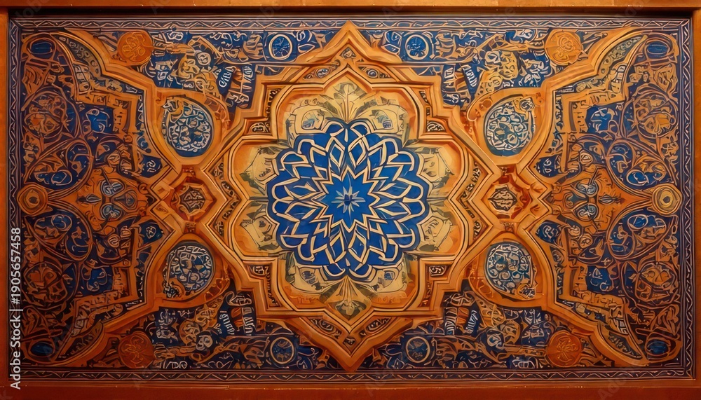 Obraz premium Intricate Islamic Art Panel - A Symphony of Colors and Patterns.