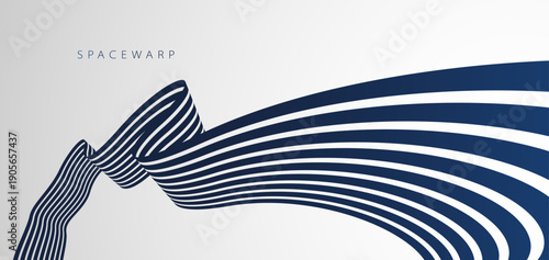 3D lines in perspective vector abstract background, bent ribbon look like stripes wallpaper, curvy road, speed highway sport race theme.