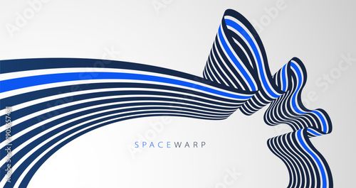 3D lines in perspective vector abstract background, bent ribbon look like stripes wallpaper, curvy road, speed highway sport race theme.