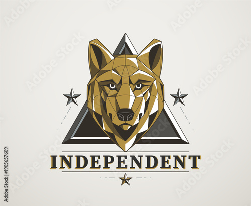 Lone wolf illustration representing independence, solitude and inner strength, a symbol of freedom, self-reliance and the path of an individual beyond the crowd.