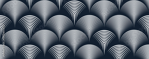 Monumental architecture seamless pattern, vector abstract background of reptile snake or fish skin, roof tiling endless geometric motif.