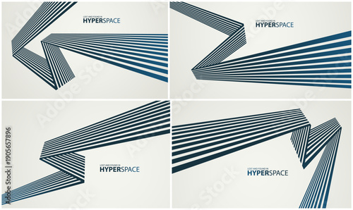 Lines in motion vector abstract background set, 3D perspective stripes showing energy speed and aggression, minimal linear wallpaper art, sharp surreal graphics.