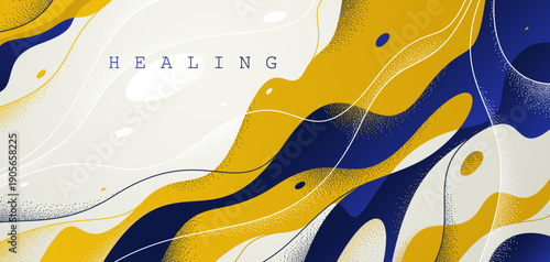 Lava shapes flow abstract background, vector wallpaper with liquid shapes flowing in dynamic motion, wavy water curves abstraction.