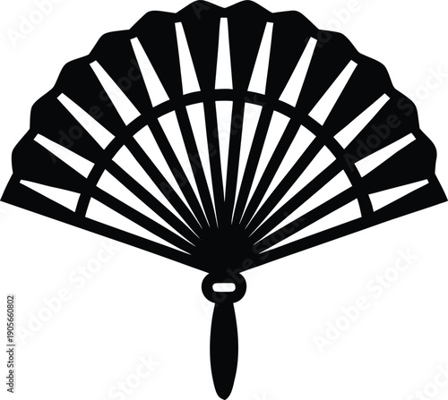 black fan on white background