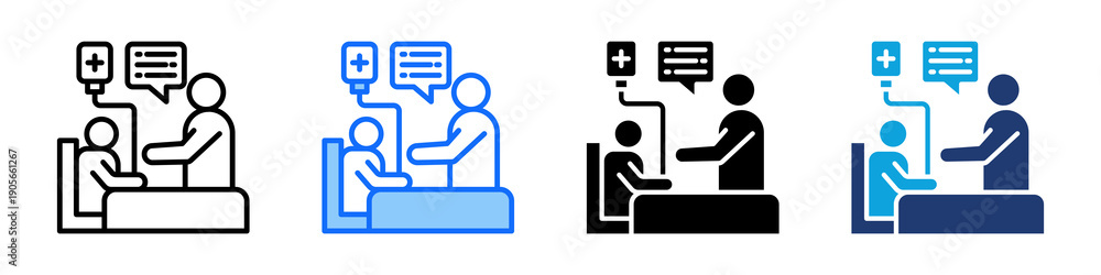 Obraz premium Patient Help Icon Set Multi Style Vector Illustration