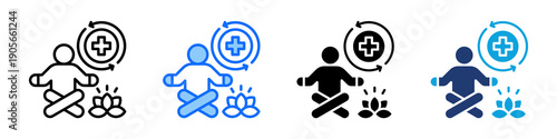 Health Relief Icon Set Multi Style Vector Illustration