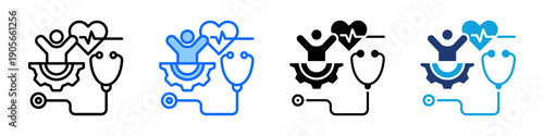 Health Service Icon Set Multi Style Vector Illustration