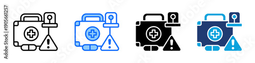 Emergency Care Icon Set Multi Style Vector Illustration