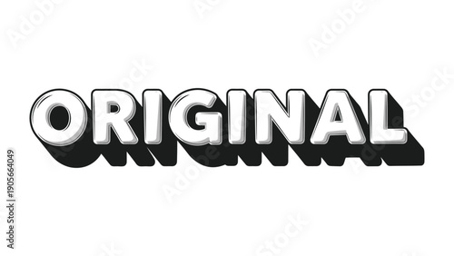 Original Typography: Captivating a bold ORIGINAL wordmark, the design leverages typography, shadows, and minimalist to present its creative message. 