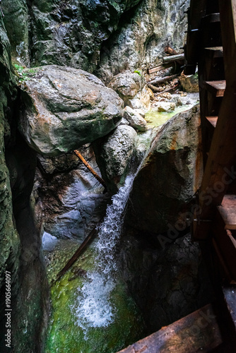 Hiking through the Vorderkaser Gorge near Lofer in the Salzburg region of Austria 2025